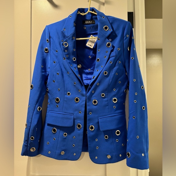 AKIRA Jackets & Blazers - AKIRA Royal Blue Eyelet Blazer NWT